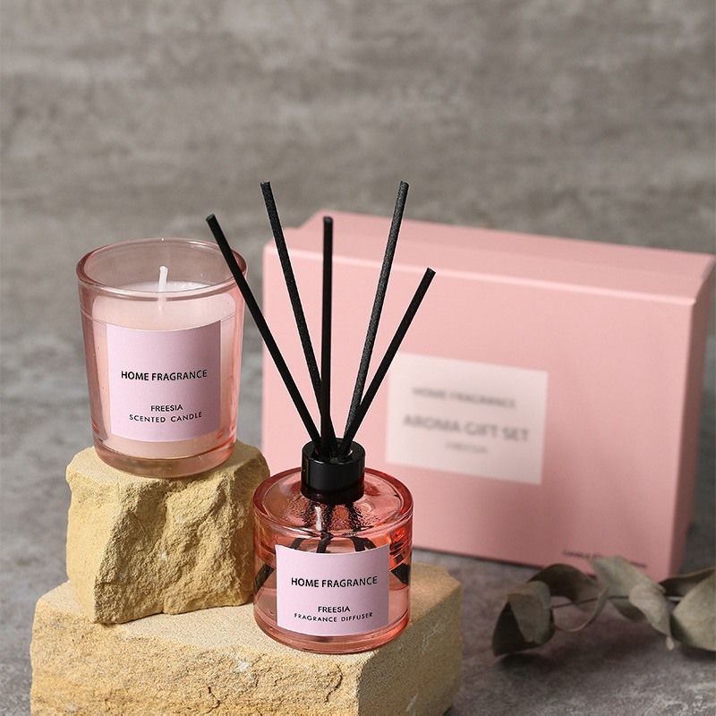 Home Fragrance That Lasts Long - Premium Reed Diffuser and Candle Gift