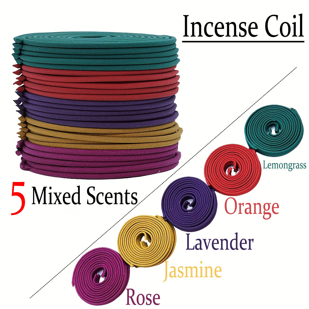 Home Fragrance Lemongrass - High-Quality Classic Spiral Incense Mixed Set,