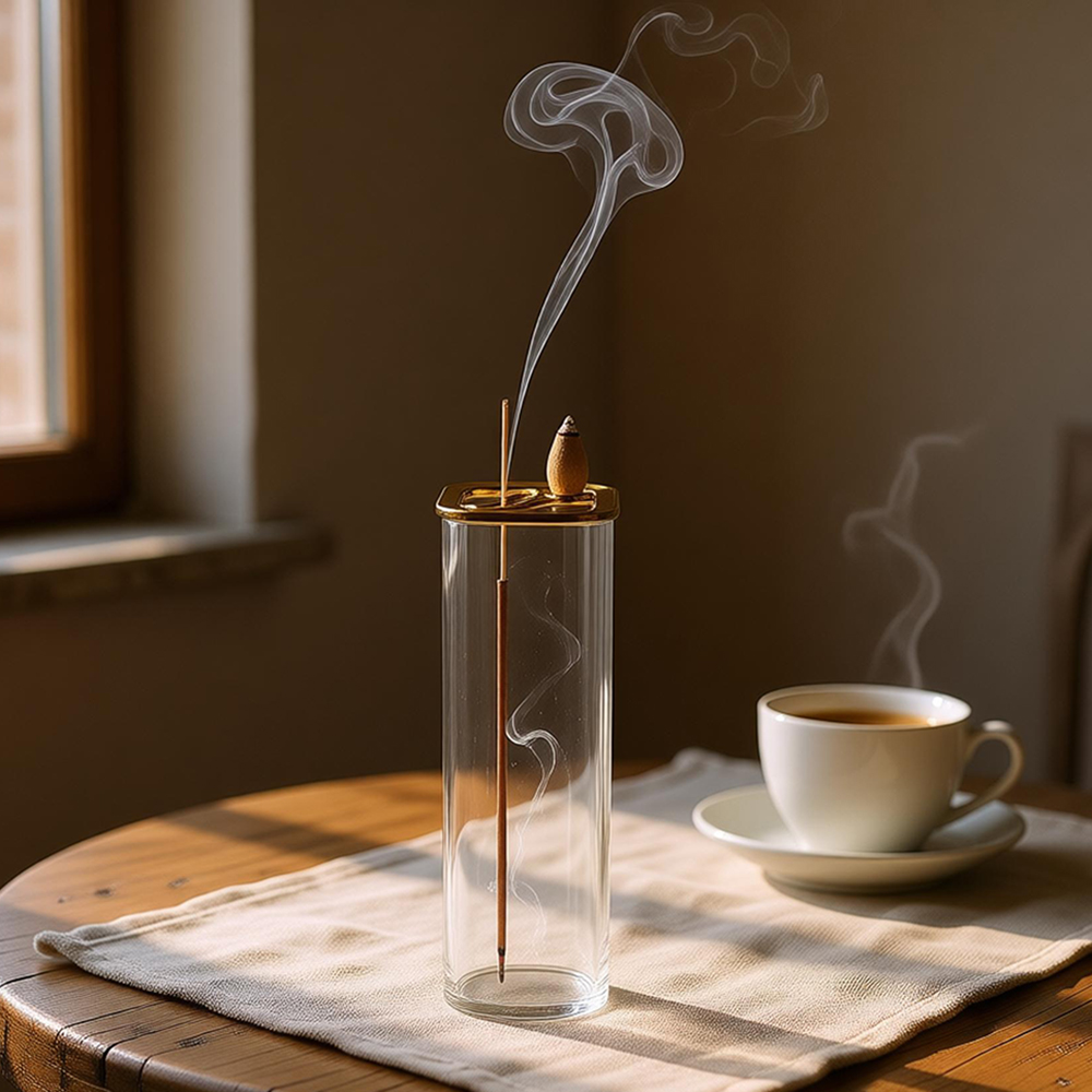 Metal Glass Dual Incense Burne - Home Fragrance Incense Sticks review and price