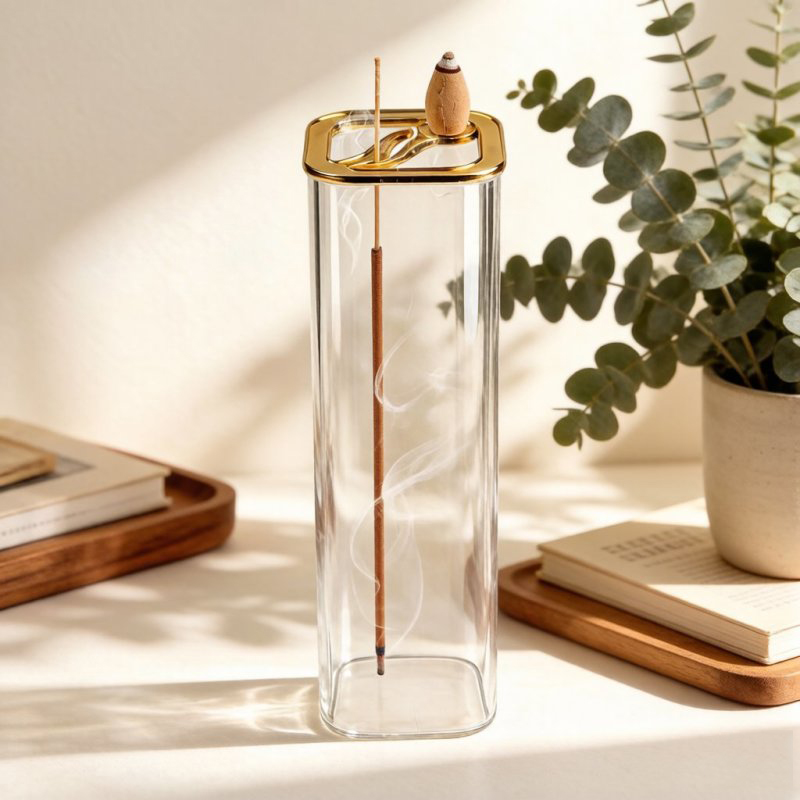 Metal Glass Dual Incense Burne - Home Fragrance Incense Sticks review and price