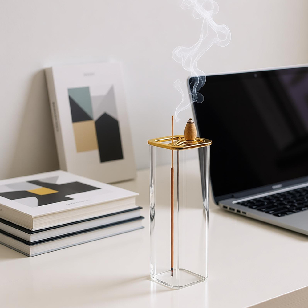Metal Glass Dual Incense Burne - Home Fragrance Incense Sticks review and price