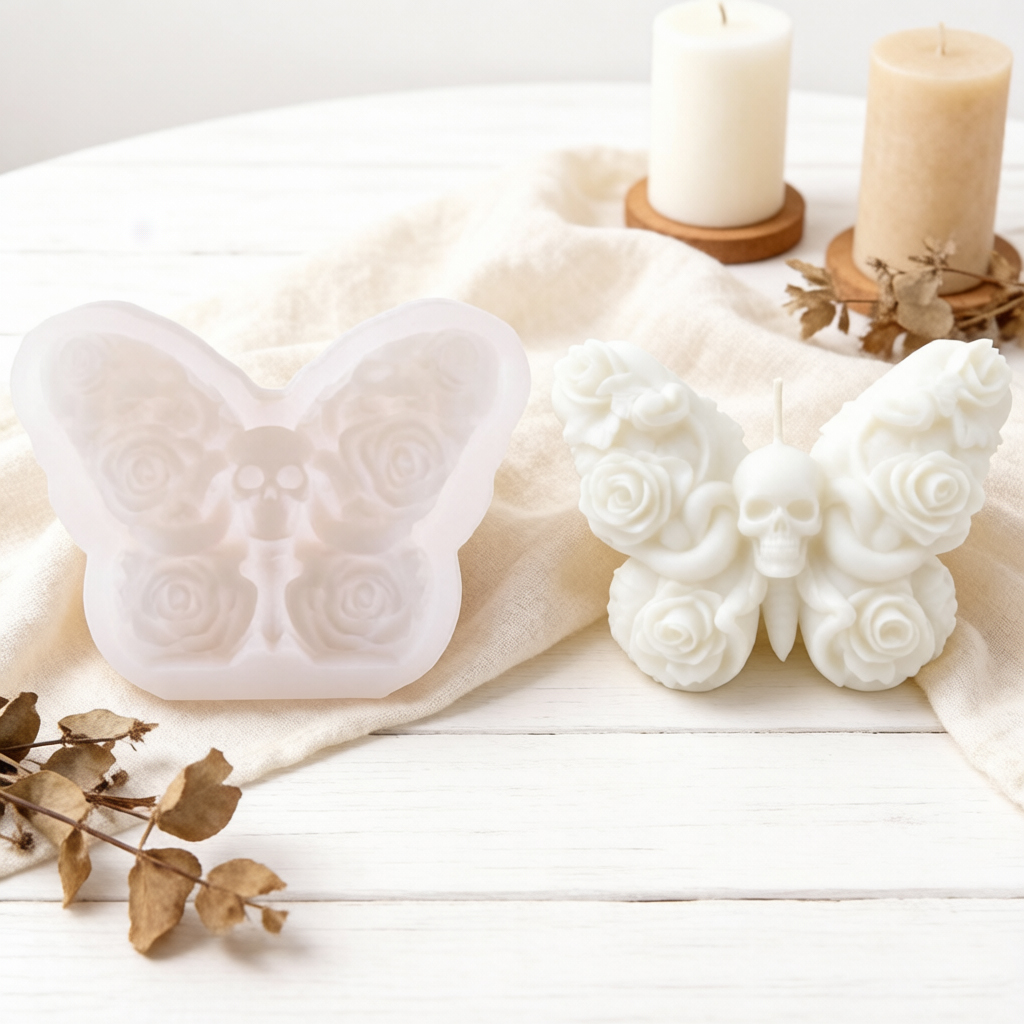 3D Skull Rose Hand Candle Sili - Home Fragrance Rose review and price