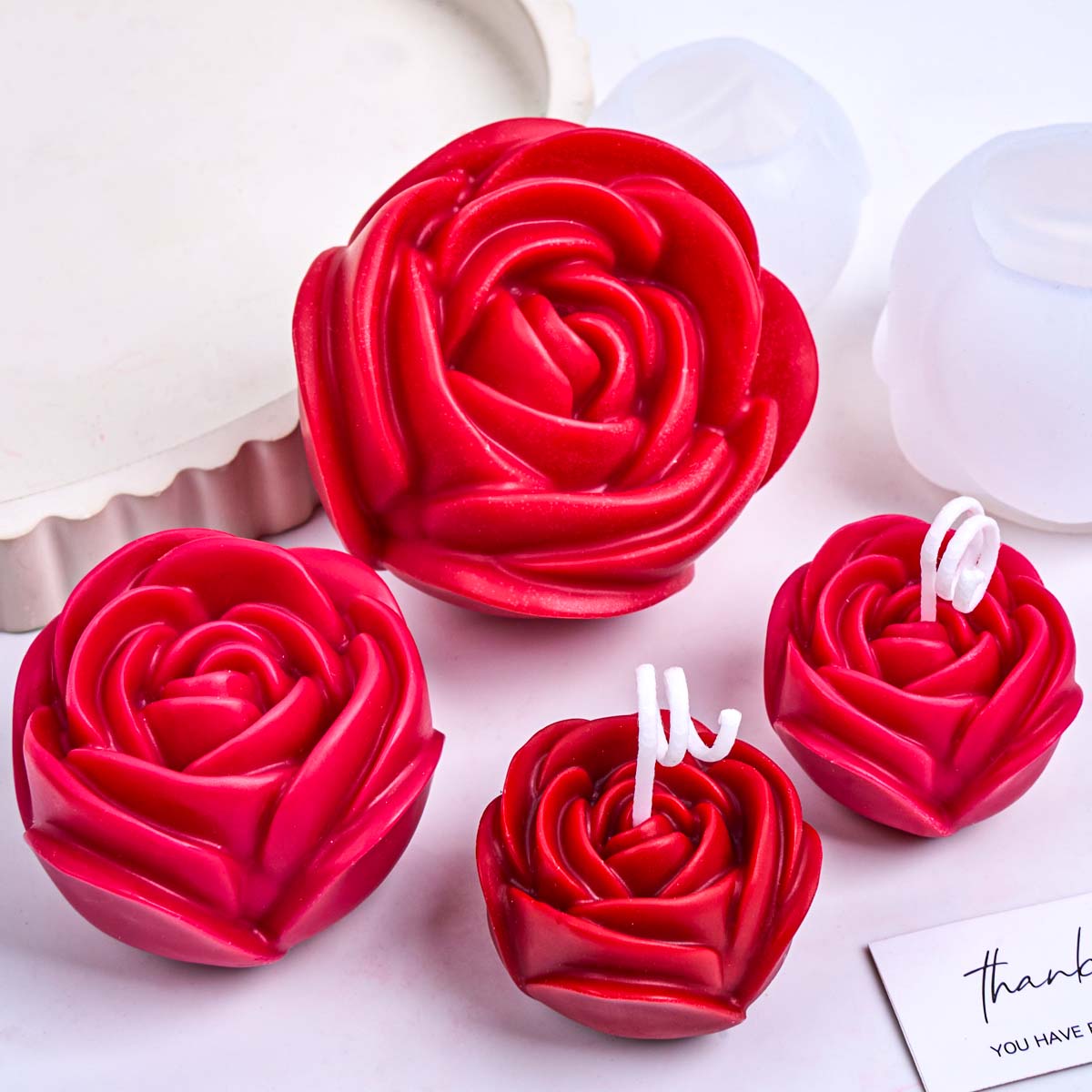 3D Flower Shape Silicone Candl - Home Fragrance Rose review and price